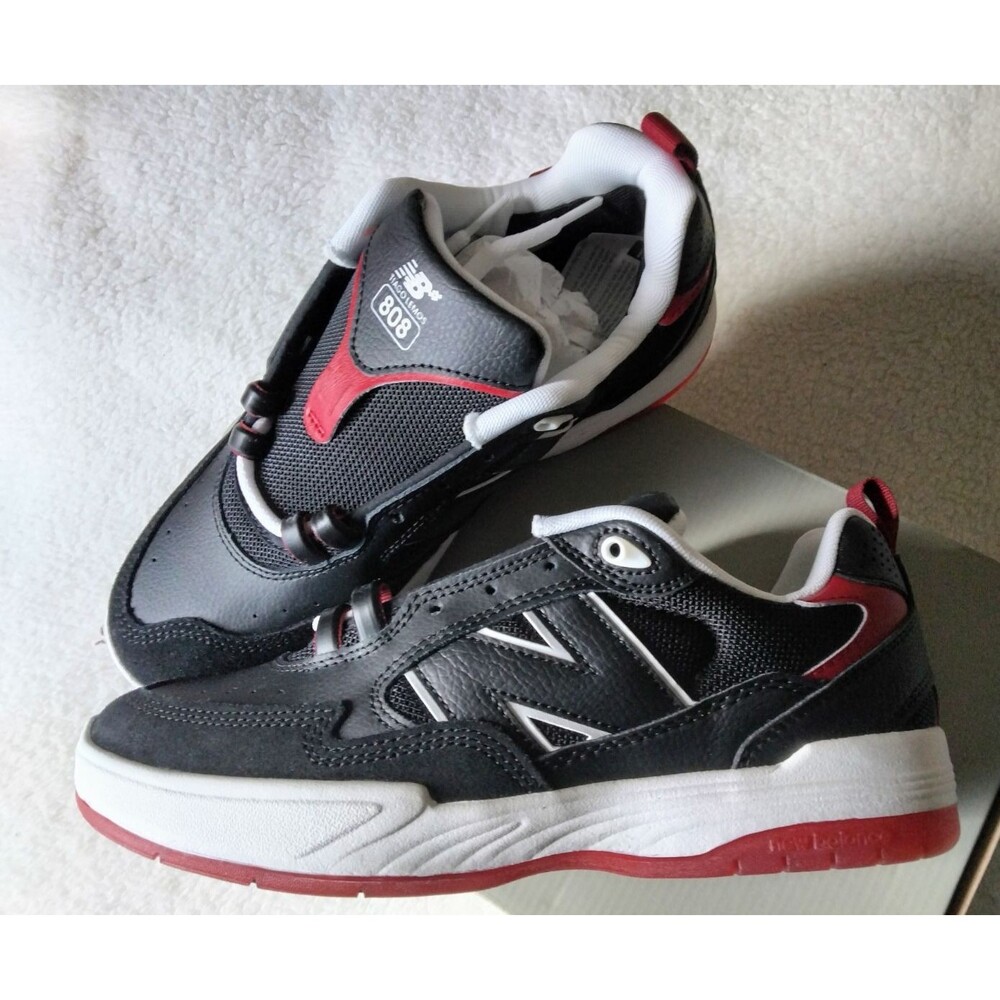 New Balance Numeric Tiago Lemos 808 Low Top Mesh Sneakers Black/Red/White